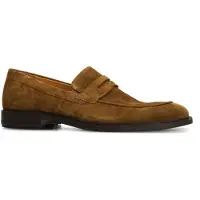 Manfield Cognac suède loafers | Maat 43
