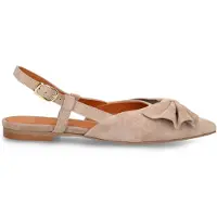 Manfield Taupe suède slingbacks met strik | Maat 37