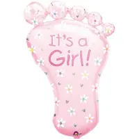 Amscan - Folieballon - Supershape - Voetje - It's a girl - Zonder vulling - 58x82cm