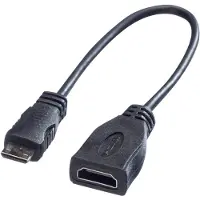Secomp Monitorkabel HDMI High Speed met Ethernet, HDMI Female - Mini HDMI Male, 0,15 m