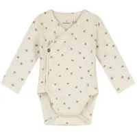 A Tiny Story romper met overslag ecru/groen Jongens/Meisjes Katoen V-hals - maat 68