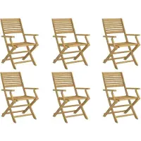 vidaXL Klapstoelen 6 stuks 54,5x61,5x86,5 cm Massief acaciahout