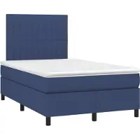 vidaXL Boxspring met matras stof blauw 120x190 cm