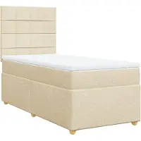 vidaXL Boxspring met matras stof crèmekleurig 80x200 cm