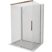 Mexen Rox-3S douchecabine 3-wandig schuifbaar 90 x 75 , transparant, roségoud - 8C2-090-075-60-00-3S