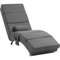 HOMCOM -Relaxliege mit Massagefunktion-Polyester, Stahl-56L x 168B x 84Hcm-Dunkelgrau