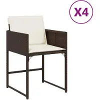 vidaXL Tuinstoelen 4 st met kussens poly rattan bruin