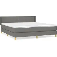 vidaXL Boxspring met matras stof donkergrijs 180x200 cm