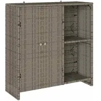 vidaXL Opbergkast met plank met opslag Grijs 100 x 36 x 102 cm Rattan