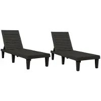 vidaXL Ligbedden 2 st 155x58x83 cm polypropeen zwart