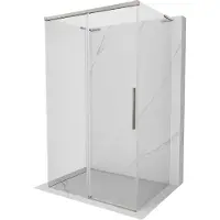 Mexen Rox-3S L 3-zijdige schuifdouchecabine 140 x 90 , transparant, geborsteld nikkel - 8C2L-140-090-97-00-3S