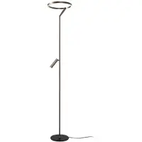 Lucide APPLAUSE - Vloerlamp - Ø 33 cm - LED Dimb. - CCT - 2700K/4000K - Grijs ijzer - Premium
