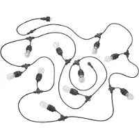 RL LIVE YOUR LIGHT REALITY CHAIN - Lichtsnoer - Zwart mat - incl. 10x E27 1 W - Niet geschikt voor externe dimmer - Wand- en plafondmontage - Buitenverlichting - IP44