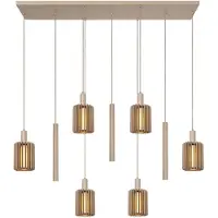 Lucide LAMBRES - Hanglamp - 6xE27 - Taupe