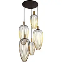 Lucide AURELIE - Hanglamp - 5xGU10 (MR11) - Geschikt voor vide en hoge plafonds - Goud - Vibes