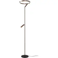 Lucide Strakke vloerlamp met leeslamp Applause geborsteld roodkoper - led