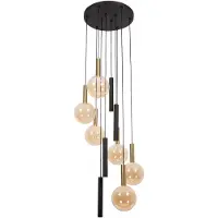 Lucide JOSIANE - Hanglamp - Ø 55 cm - 6xE27 - Zwart | Vibes