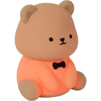 Lucide PINCHA BEAR - Oplaadbare Tafellamp Kinderkamer - Accu/Batterij - LED 3 StepDim - 1x0,5W 2100K - RGB - Bruin | Essential