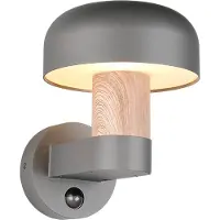 TRIO FRASER - Wandlamp - Hout element - excl. 1x E27 4,9 W - Bewegingssensor - Wandmontage - Buitenverlichting - IP54