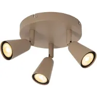 Lucide TIANA - Plafondspot (Plafondlamp) - 3xGU10 (MR16) - Taupe - Essential