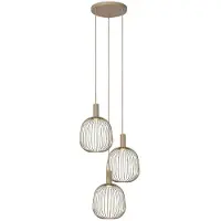 Lucide ESTEREL - Hanglamp - 3xGU10 (MR11) - Taupe - Essential
