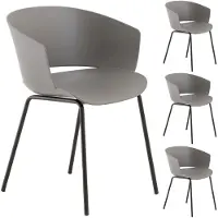 Idimex Tuinstoel NIVEL, set van 4 stuks, van aluminium en kunststof - grijs