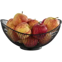 Aps SVART brood- en fruitmand, ovaal, 295 x 255 mm gemaakt van zwart metaal, hoogte: 135 mm, Brood bewaren, Zwart