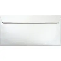 Netuno Metallic (parelmoer) witte enveloppen DL - 110 x 220 mm - 25 stuks - HK zelfklevend met plakstrip - 120 gram - Majestic -