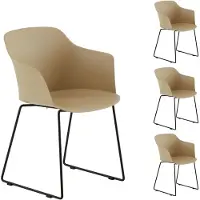 Idimex Tuinstoel FORO, set van 4, van kunststof - beige