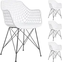 Idimex Tuinstoel ALICANTE, set van 4 - wit/zwart
