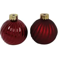 Countryfield Kerstbal ro Stripe a2 d.rood Ø10cm