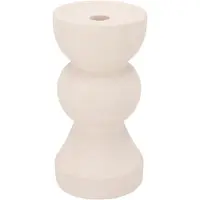 DK Design Daan Kromhout - Kaarsenhouder - Kandelaar - Florence - Wit - Keramiek - Cementlook - 21 cm