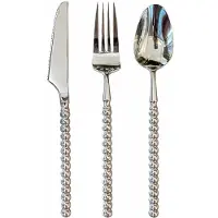 Decorline - Pearl Collection Bestekset 36-delig – Zilver – Luxe Kunstof Bestek voor 12 Personen