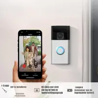 Core Deurbel met Camera en WiFi – 1 stuk - Deurbel met Ring Geluid – Slimme Deurbel Waterdicht – Zwart/Wit - 7cm x 3cm x 13cm