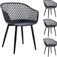 Idimex Tuinstoelen MADEIRA, set van 4 - Zwart