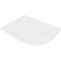Mexen Flow halfcirkel asymmetrische slanke douchebak links 100 x 80 , wit glans - 46Q108010L