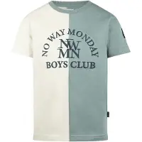 No Way Monday T-shirt grijsblauw Jongens Katoen Ronde hals Meerkleurig - maat 140