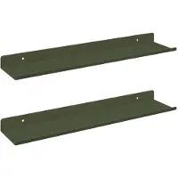 vidaXL Zwevende plank 2 st Olijf Groen 40 x 9 x 2,5 cm Staal