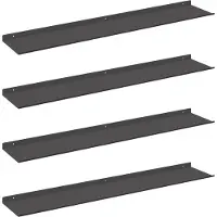 vidaXL Zwevende plank 4 st Zwart 100 x 18 x 2,5 cm Staal