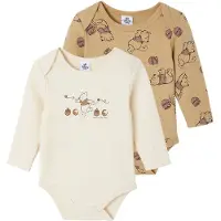 Vertbaudet Set van 2 Body's WINNIE L'OURSON Lange Mouwen Pasgeboren Jongen