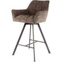 AnLi Style Barstoel raster draaibaar Taupe - set van 2