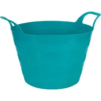 Excellent houseware Flexibele wasmand - petrol blauw - 30 liter - kunststof - 54 x 37 cm - met handvatten