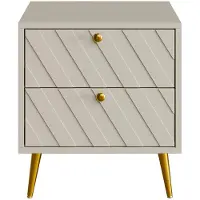 Vente-unique Set van 2 nachtkastjes - 2 lades - Beige - TEODA