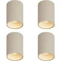 QAZQA Set van 4 moderne beige opbouwspots GU10 50mm rond - Deep