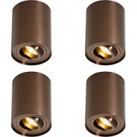 QAZQA Set van 4 moderne plafondspots donkerbrons draai- en kantelbaar - Rondoo Up