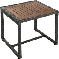 Mendler Polyrotan garnituur -P74, loungeset tuin 2x stoel tafel, acaciahout stof 180 g/m² ~ grijs, bekleding grijs