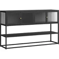 En.casa Sideboard Säkylä 150x38x90 cm zwart []