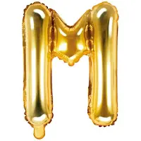 Party Deco Partydeco - Folieballon Goud Letter M (35 cm)