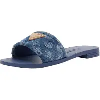 GUESS Muiltjes 'ELYSONE' blauw denim / wit
