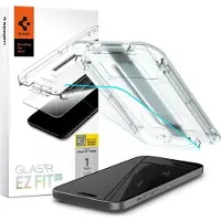 Spigen Screen Protector Geschikt voor Apple iPhone 15 Plus - EZ Fit GLAS.tR - 9H Tempered Glass - Case Friendly - Gemakkelijke Installatie - 1-Pack